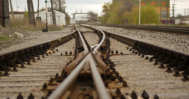 Forked rail tracks
