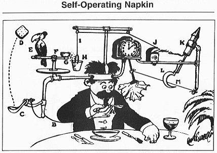 Rube Goldberg's self-operating napkin.