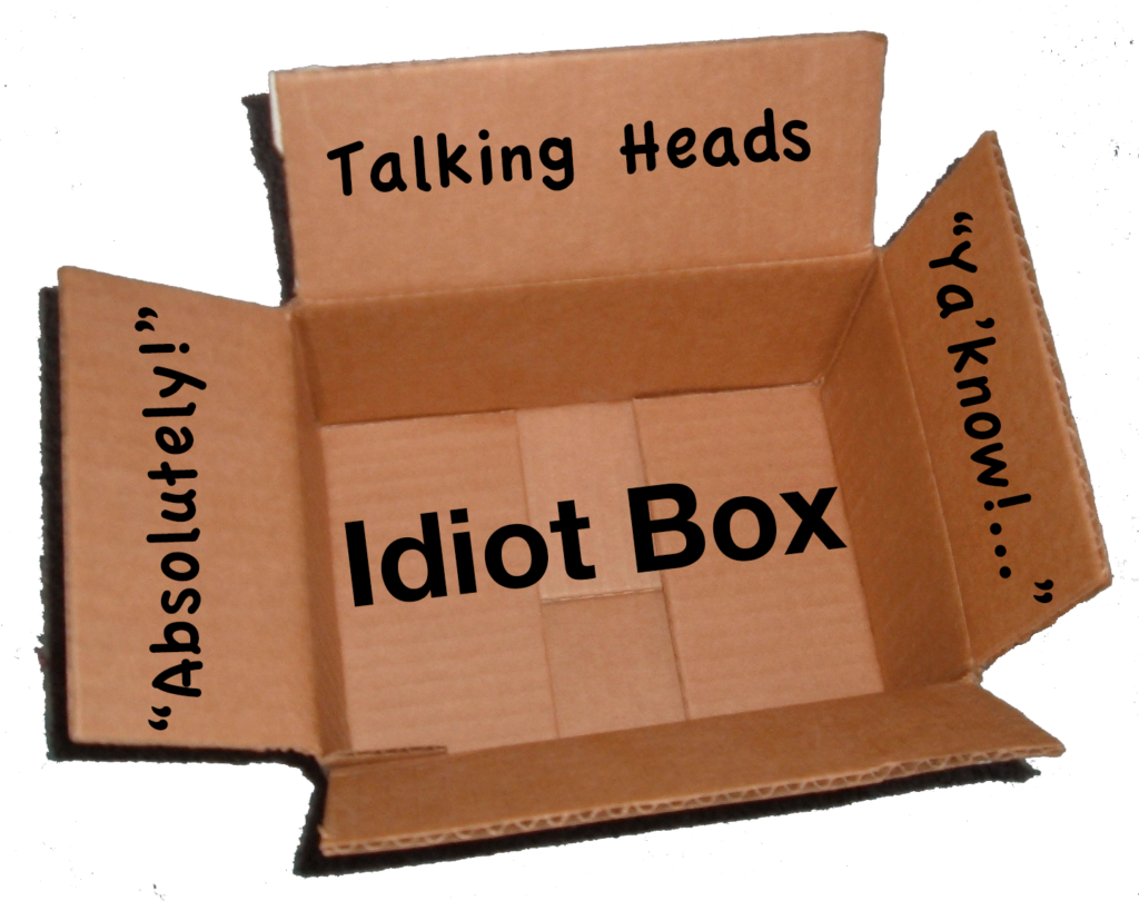 Idiot-box, otherwise known as television.