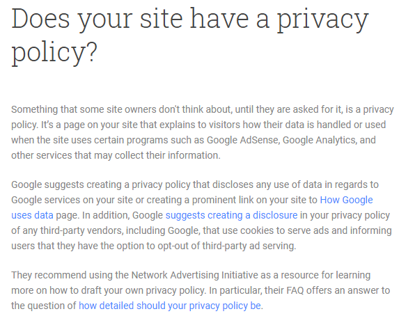 Have a privacy policy